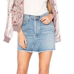 Agolde Skirt Womens 27 Quinn Button Fly Denim Blue